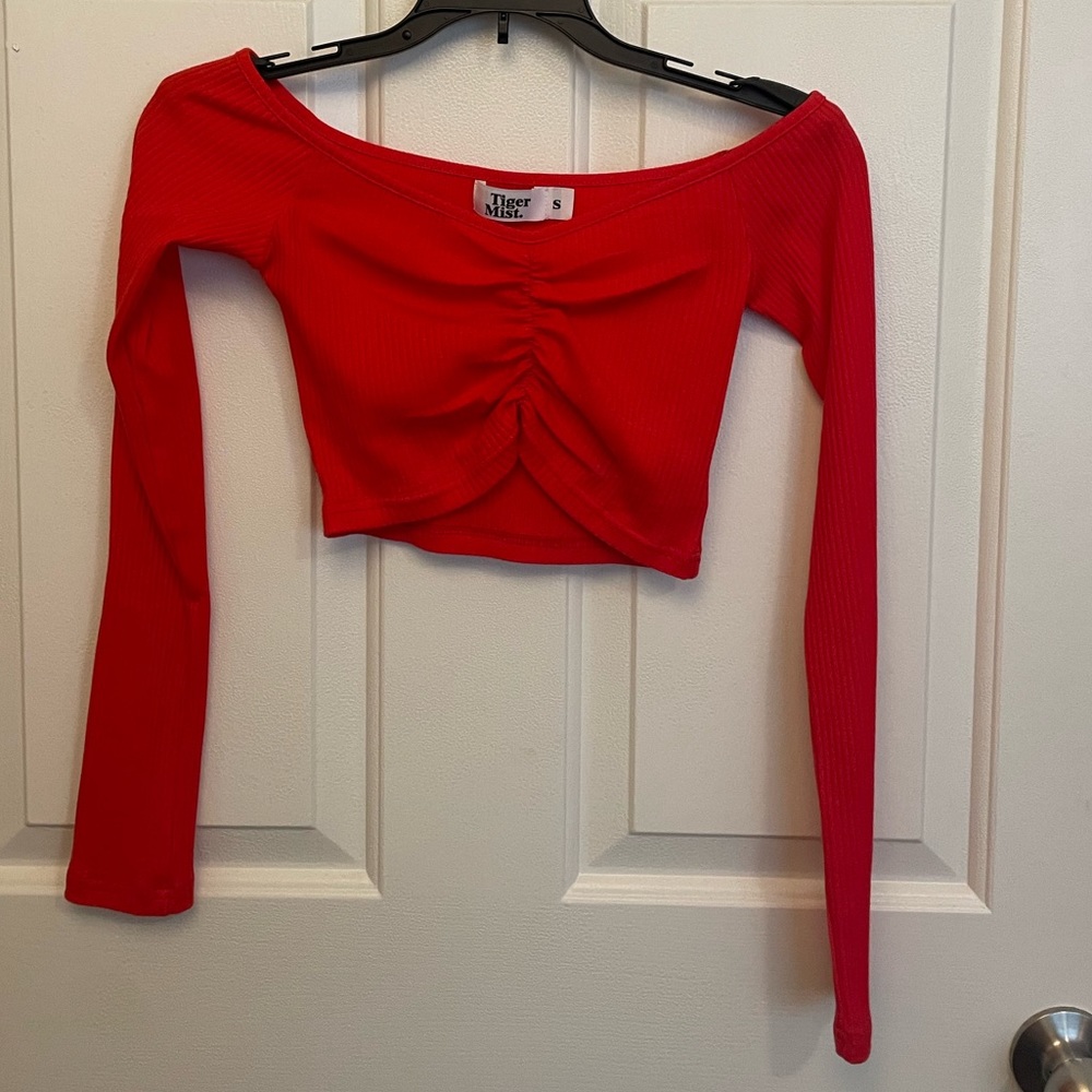 Tiger mist red crop top - never worn!